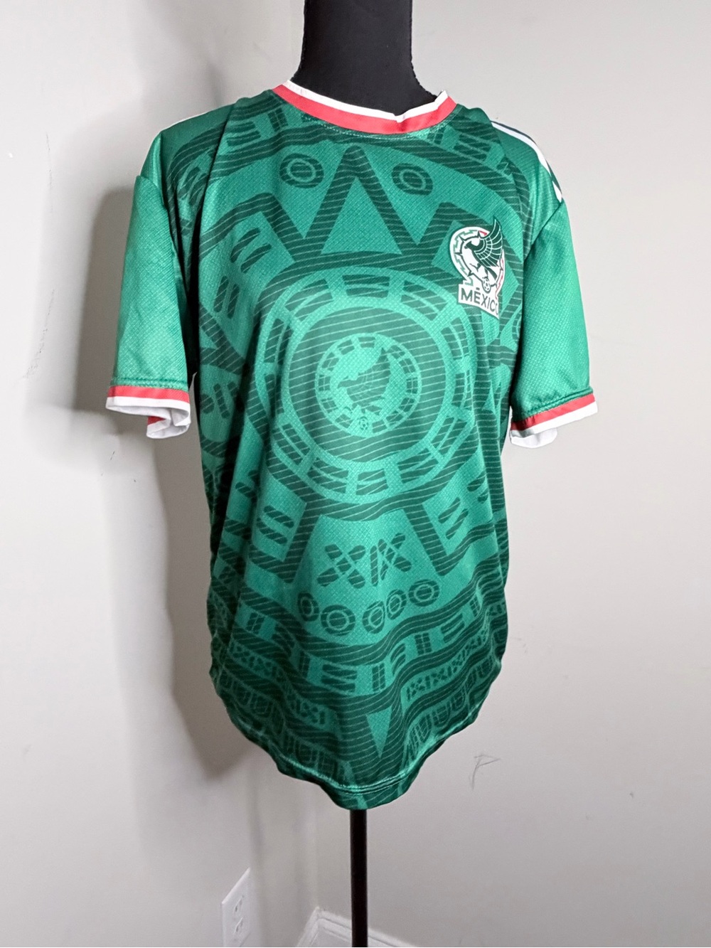 Men's Mexico Green Aztec Graphic Soccer Jersey